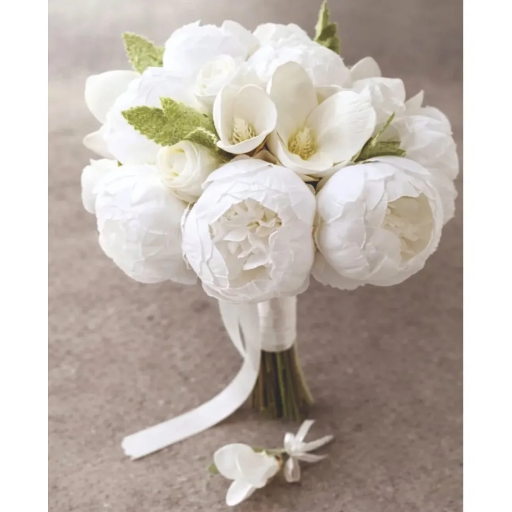 Şakaik Manolya Gelin Buketi ve Yaka Çiçeği